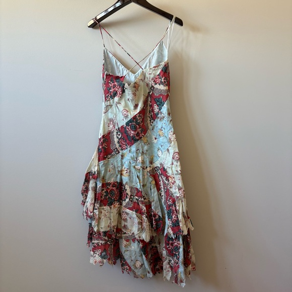 Vintage Ralph Lauren Patchwork Asymmetrical Midi Dress Handkerchief Western NWT - Picture 11 of 11